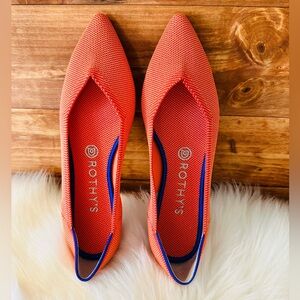 Rothy's Coral Red Pointed Flats